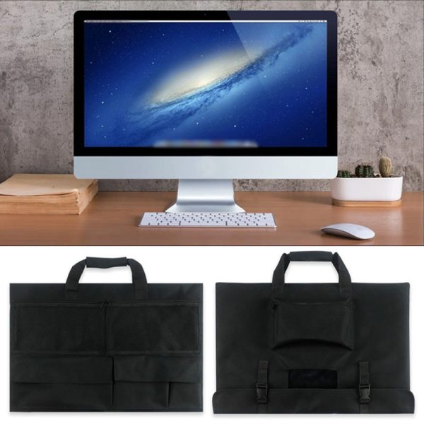 1pc Black Portable Dustproof Computer Monitor Storage Bag - Durable Textile Material, Travel-Friendly Protective Carrying Case with Multiple Compartments for Laptops, Tablets, and Accessories, Laptop Bag