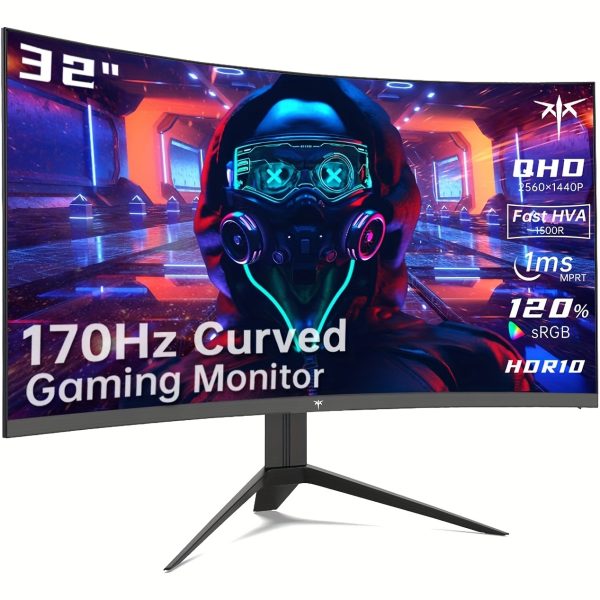 KTC 24-27-32 Inch Gaming Monitor, 24inch 1920*1080 100Hz, 27inch 2560*1440 180Hz,32inch 2560*1440 165Hz Curved Gaming Monitor, 1500R Frameless, 1ms, HDR, FreeSync Premium, DisplayPortu002FHDTVu002FUSB, VESA Wall Mount, PC Monitor