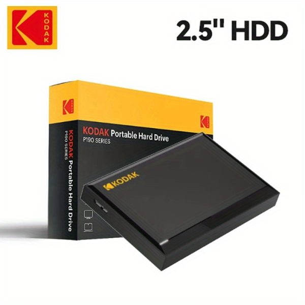 KODAK Portable HDD 500G 1TB External Hard Disk Drive 5Gbps High Speed 120MBu002Fs 2TB Portable Gaming HDD for PS4u002FPS3u002FPS2u002FPS1u002FSwitch