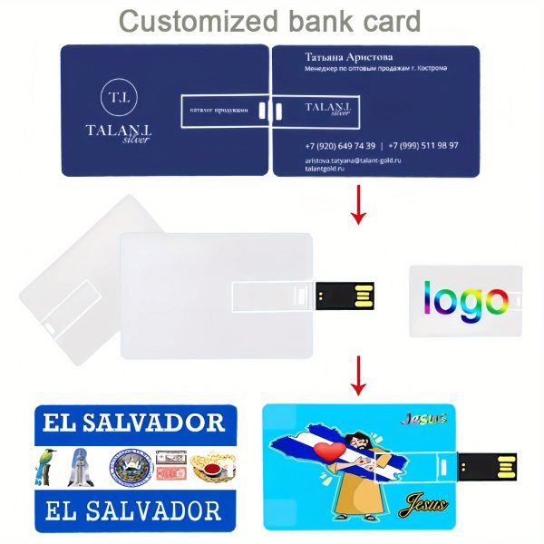 10pcs Customized Bank Card, USB Flash Drives
