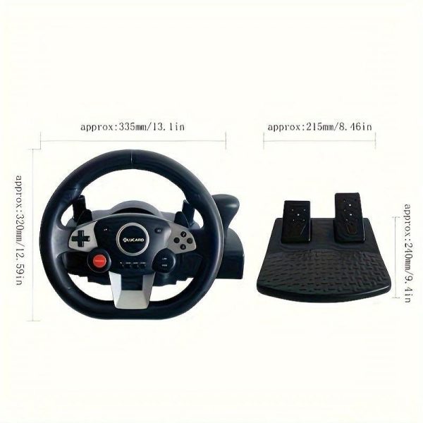 1 set of 270 degree steering game steering wheel suitable for PC computer Switchu002FPS4u002FXBOX360 video game high vibration feedback steering wheel pedal