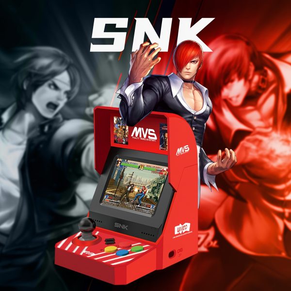 Unico SNK MVS Mini Arcade Game Console with Two Gamepad - Retro Red USB Powered, 45 liscenced Classic SNK NeoGeo Games Preloaded, Homeu002FOfficeu002FParty Entertainment, Nostalgic Design, Compact and Portable, High-Quality Games, Player Gift, Mini Gaming Set, Mini Arcade Game Machine, Gaming Console for Tv, Retro Gaming Console, Mini Game Console