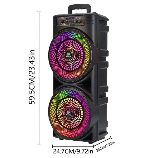 ENBIAWIT 8000W Party PA System with Wireless Speaker, Dual 12-Inch Subwoofers, Wireless, USBu002FUSB-PD Fast Charging, Built-in Mic, TWS Pairing, Karaoke, DJ, Home Theater - Heavy-Duty Floor Speaker for Live Events, Home, Outdoor - Compatible with Smartphones, Tablets, Laptops, Music Players - Ideal for DJs, Home Theater, Parties, Concerts, Events