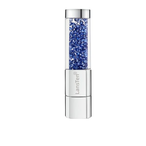 2-pack LansTen USB 3.1 128GB Flash Drive, Cute Blue Crystal, Novelty Pen Drive Memory Stick