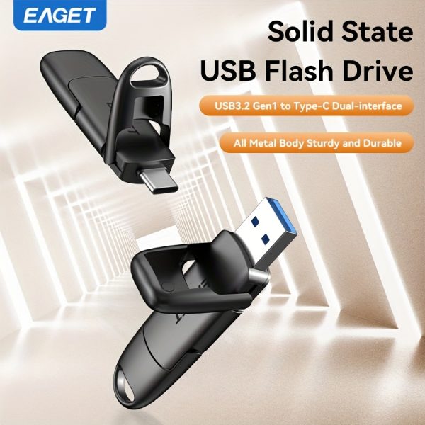 EAGET 512GBu002F1TB USB Drive, External SSD USB Fast 560MBu002Fs 2-in-1 Dual Drive USB Type C+ USB A 3.2 Gen2 Solid State Pen Drive Memory Stick Storage Device U Disk for iPhone 15u002FPS4u002FAndroid Phoneu002FTabletu002FWindowsu002FMac