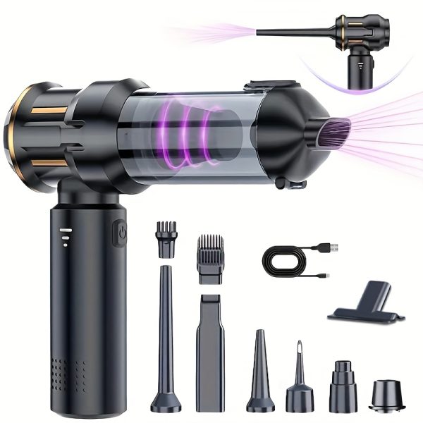 Handheld Wireless Vacuum Cleaner with Blowing And Suction Functions, One-Button Dust Removal, No Dirty Hands, Mini Portable Car And Home Dust Processor, USB Charging, Air Compression Dust Remover, High-Power Brushless Motor, Suitable for Car Cleaning, Office, Camping, Home, And Pet Hair, Home Cleaning Vacuum, Injection And Suction Vacuum, Car Vacuum With Brushless Motor, Vacuum Cleaner, Compressed Air Duster