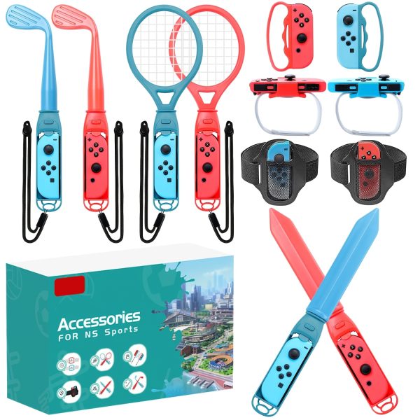 for Switch Sports Accessories - 18-in-1 Switch Sports Accessory Bundle, Nintendo Switch Sports, Home Accessory Kit Compatible with Switchu002FSwitch OLED Sports Games