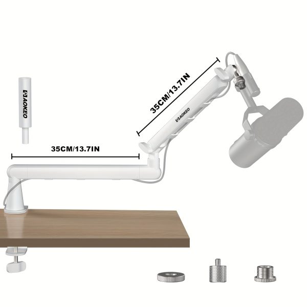 AOKEO High-Load-Bearing Capacity Microphone Boom Arm - Adjustable Aluminum Desk Mount with Cable Management, Ideal for Podcasting, Streaming, Gaming, and Studio Use, 2kgu002F4.4lbs Max Load, Gaming Setup|Modern Desk Setup|Adjustable Arm