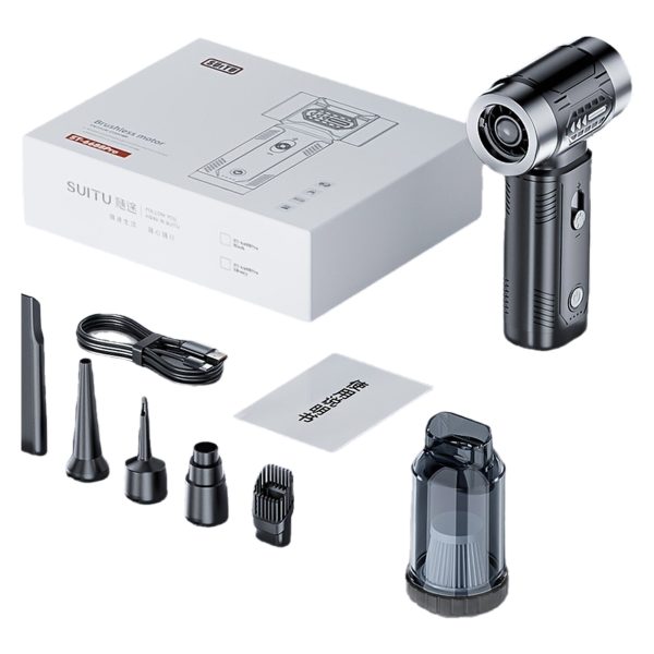 Suitu Portable Turbine Blower Fan - Cordless, Rechargeable, 18650 Lithium Battery, 16KPa Suction, 80dB Noise, Ideal for Dusting, Snow Removal, BBQ Charcoal Starter, Keyboard & Electronics Cleaning, Car Interior & Outdoor Use, Office & Home Essentials, Outdoor Essentials | Modern Aesthetic | Durable Construction, Blower Fan