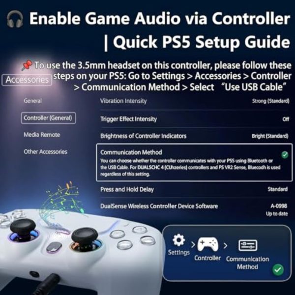 Gaming 2pcs for PS5 Wired Controller PCu002FSteam Turbo Linear Halleffect Trigge Wired Controllers for Compatible with PS5u002F4 Windows PC Steam White 2,  Console Gaming, Responsive Controls, Precision Triggers, Highperformance Controller, Trigger Buttons