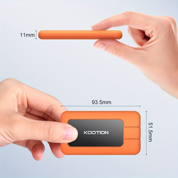 2TB High Speed Portable SSD  KOOTION 2TB Large Capacity High Speed Portable Solid State Drive, Multiple Capacity Options, High Speed USB 3.2 Type-C Transfer Interface, External Solid State Drive Up to 2000MBu002Fs, Equipped with Shockproof External Solid State Drive Protective Case, Suitable for PCu002FMac, Laptop, Smartphone, Computer And Other Tablet Portable Hard Drives
